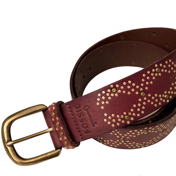 FOSSIL brown leather belt small ladies - Picture 1 of 10